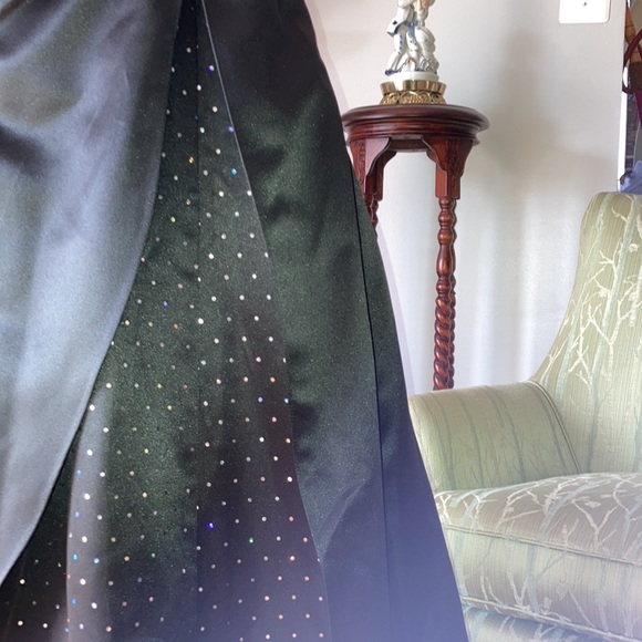 Blonde Nites long black satin strapless gown. - Picture 6 of 8